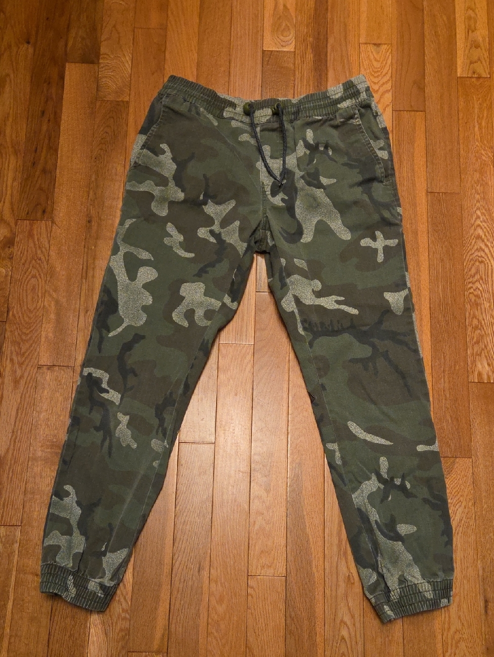 Volcom Youth XL Green Camouflage Elastic Waistband Slim Joggers
